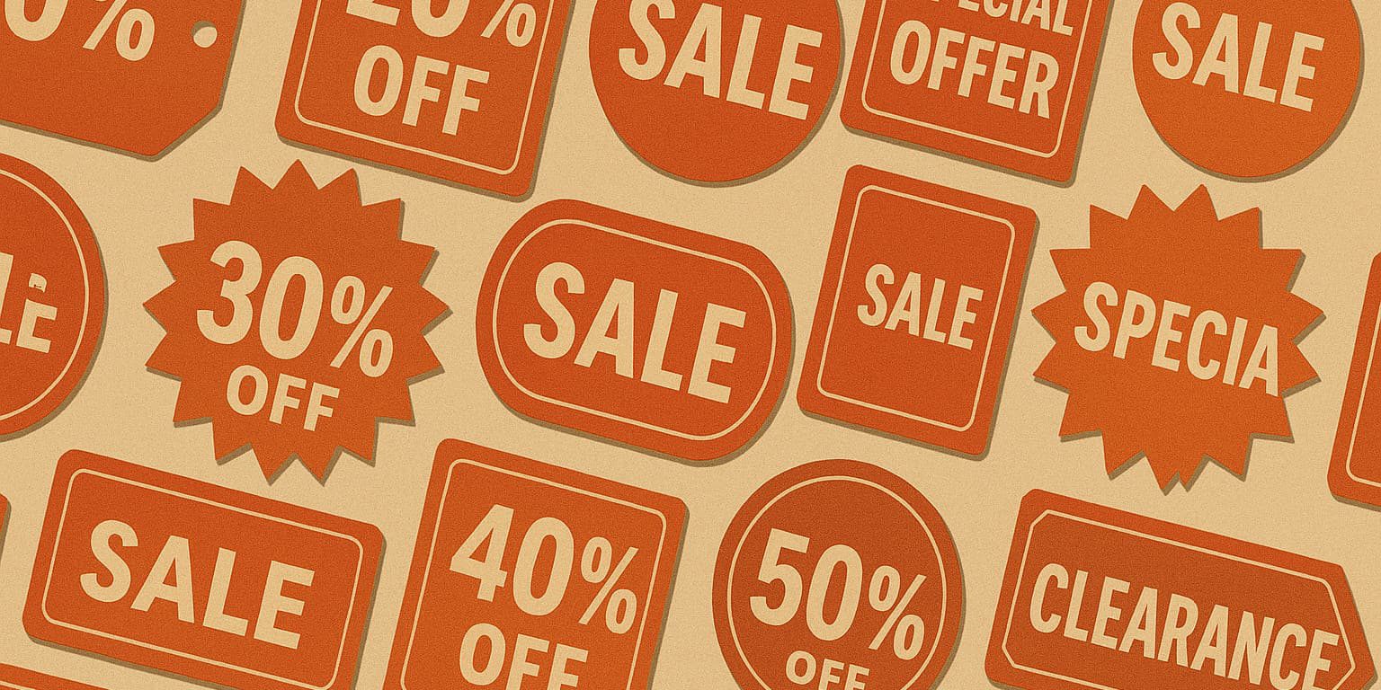 Promotional Sale Labels on Beige Background ChatGPT Image sep 26, 2025