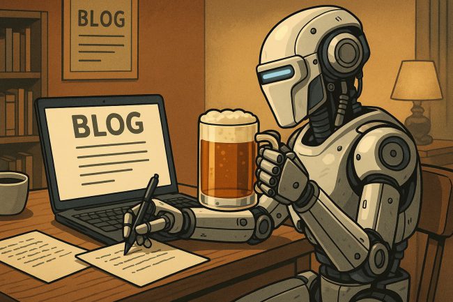 Robot writing blog ChatGPT Image Sep 26, 2025, 11_58_47 AM
